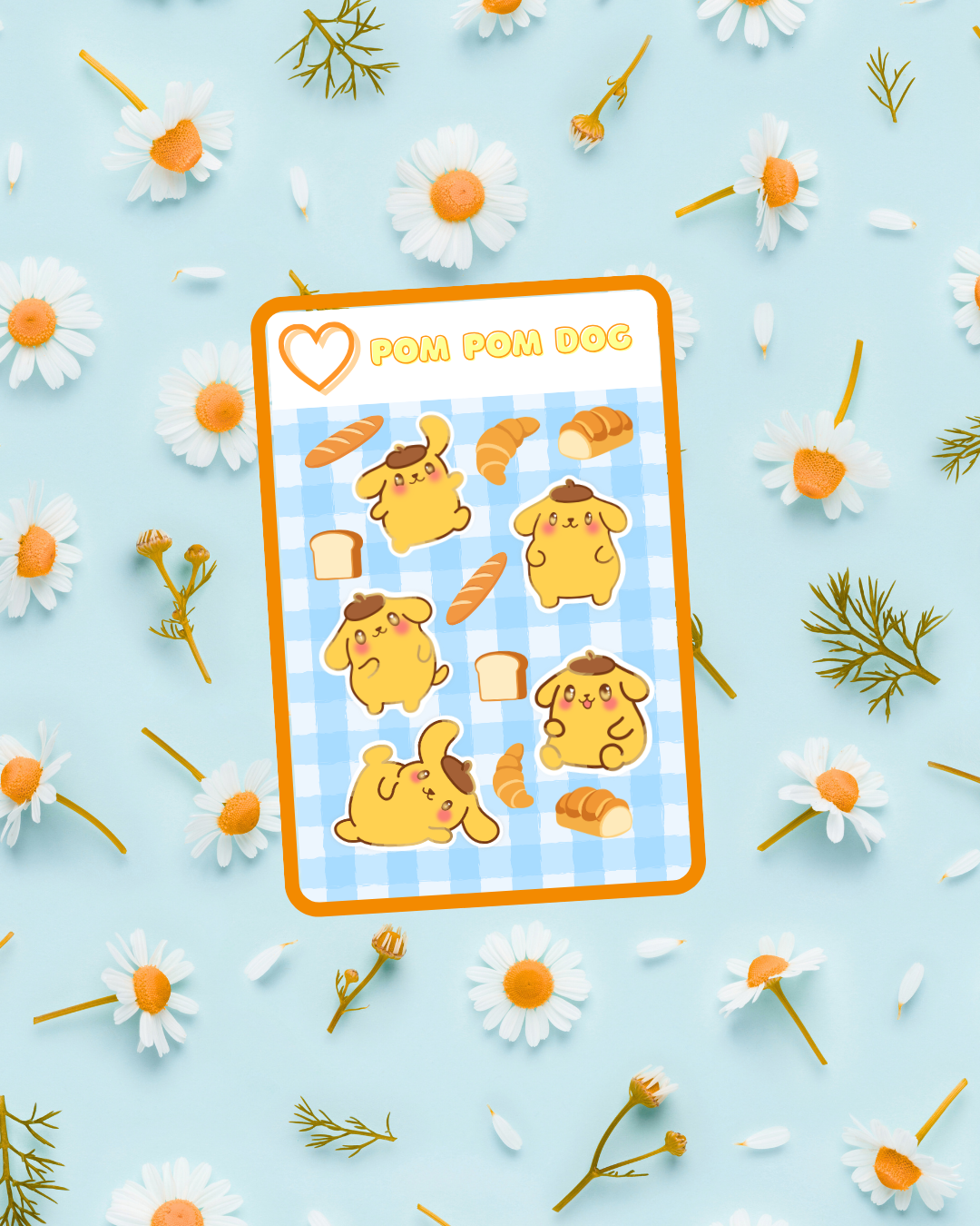 Pom Pom Dog Sticker Sheet